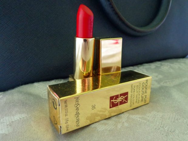 Beauty Review Yves Saint Laurent Rouge Pur Couture Lipstick Rouge Vernis Red 2